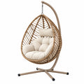 Hängesessel 105 x 105 x 195 cm Metall Geflecht Beige Freischwingend