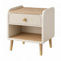 Nachttisch 45x40x55 cm aus Holzwerkstoff Beige Natur mit Schublade im skandinavischen Stil
