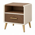 Nachttisch 50 x 40 x 60 cm Holzoptik Creme mit Schublade und offenem Fach