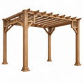 Gartenpergola 300 x 300 x 240 cm aus Holz naturfarben mit Lamellendach für den Außenbereich